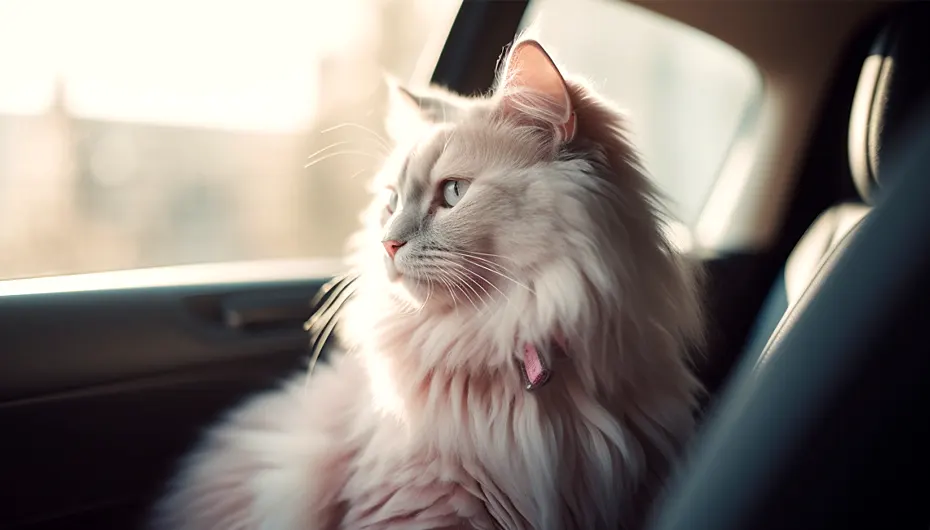 Cat sleeping in a sturdy carrier